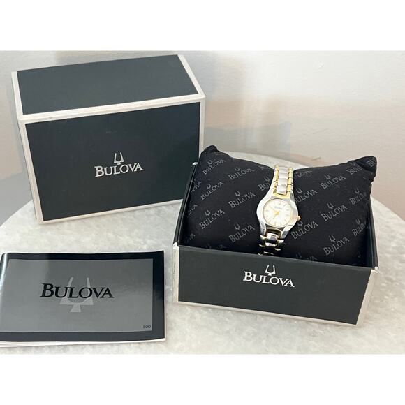 Bulova Ladies Wrist Watch Dual Gold/Silver Tone Analog Quartz Women Watch - Picture 1 of 9